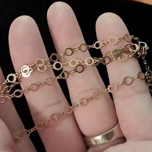 14kt Rose Gold Over 925 Sterling Silver Chain Necklace.